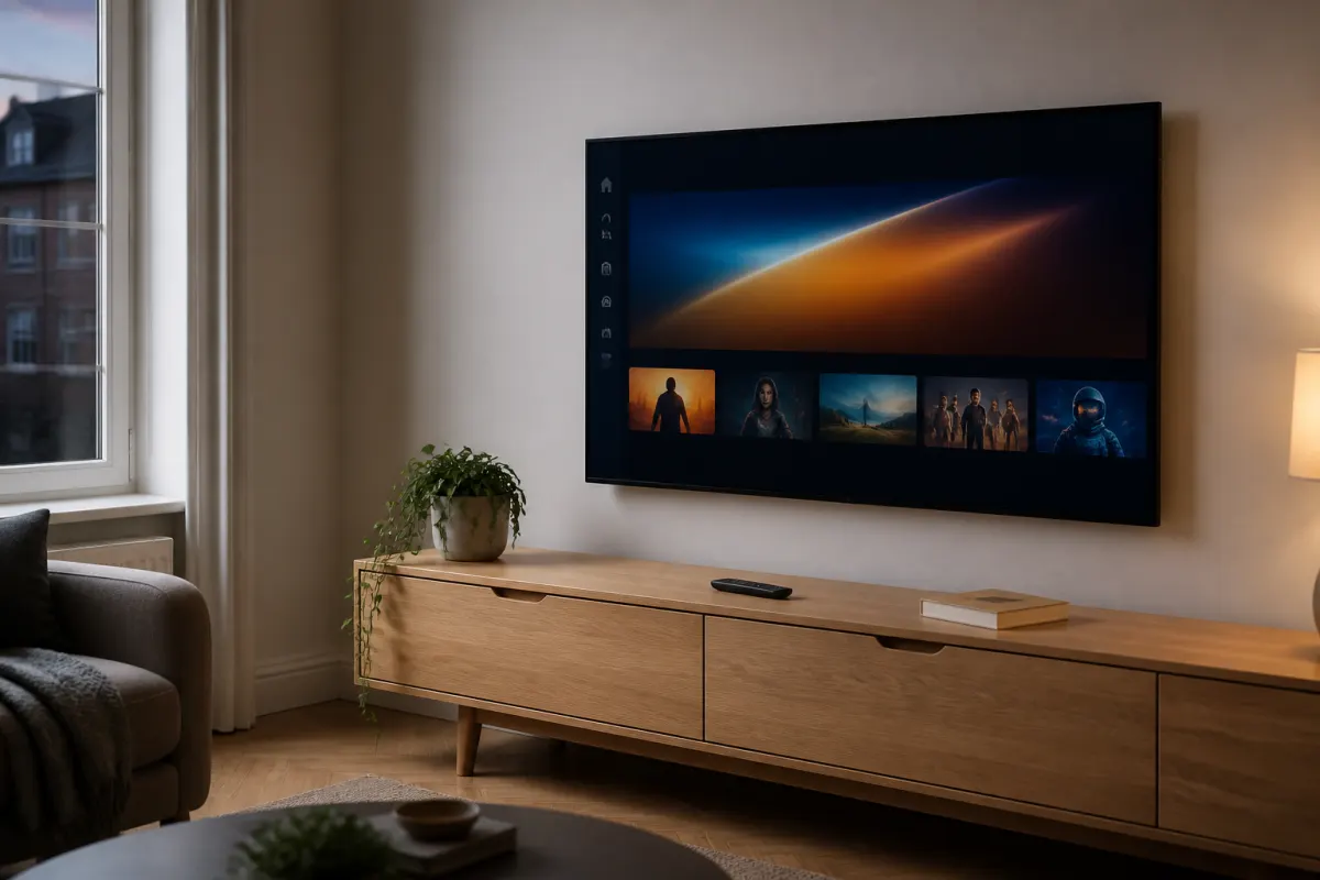 Living room TV ready for Eagle IPTV setup